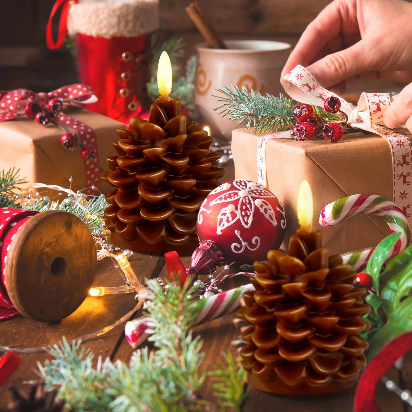 Electronic LED Pinecone Candle