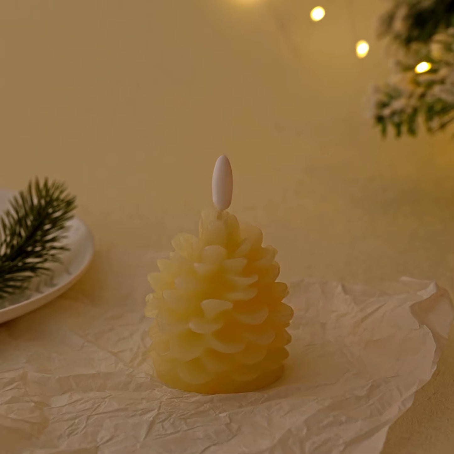 Electronic LED Pinecone Candle