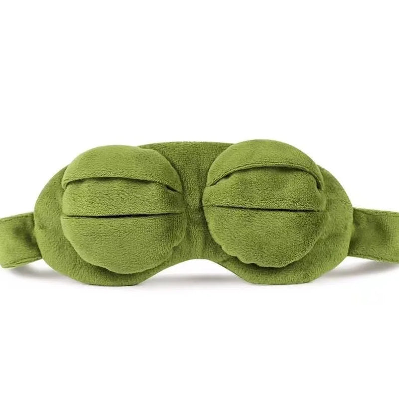 Sad Frog Sleep Mask Eyeshade Plush Eye Cover Travel Relax Gift Blindfold Cute Patches Cartoon Sleeping Mask for Kid Adult