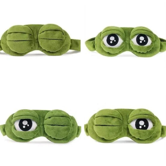 Sad Frog Sleep Mask Eyeshade Plush Eye Cover Travel Relax Gift Blindfold Cute Patches Cartoon Sleeping Mask for Kid Adult