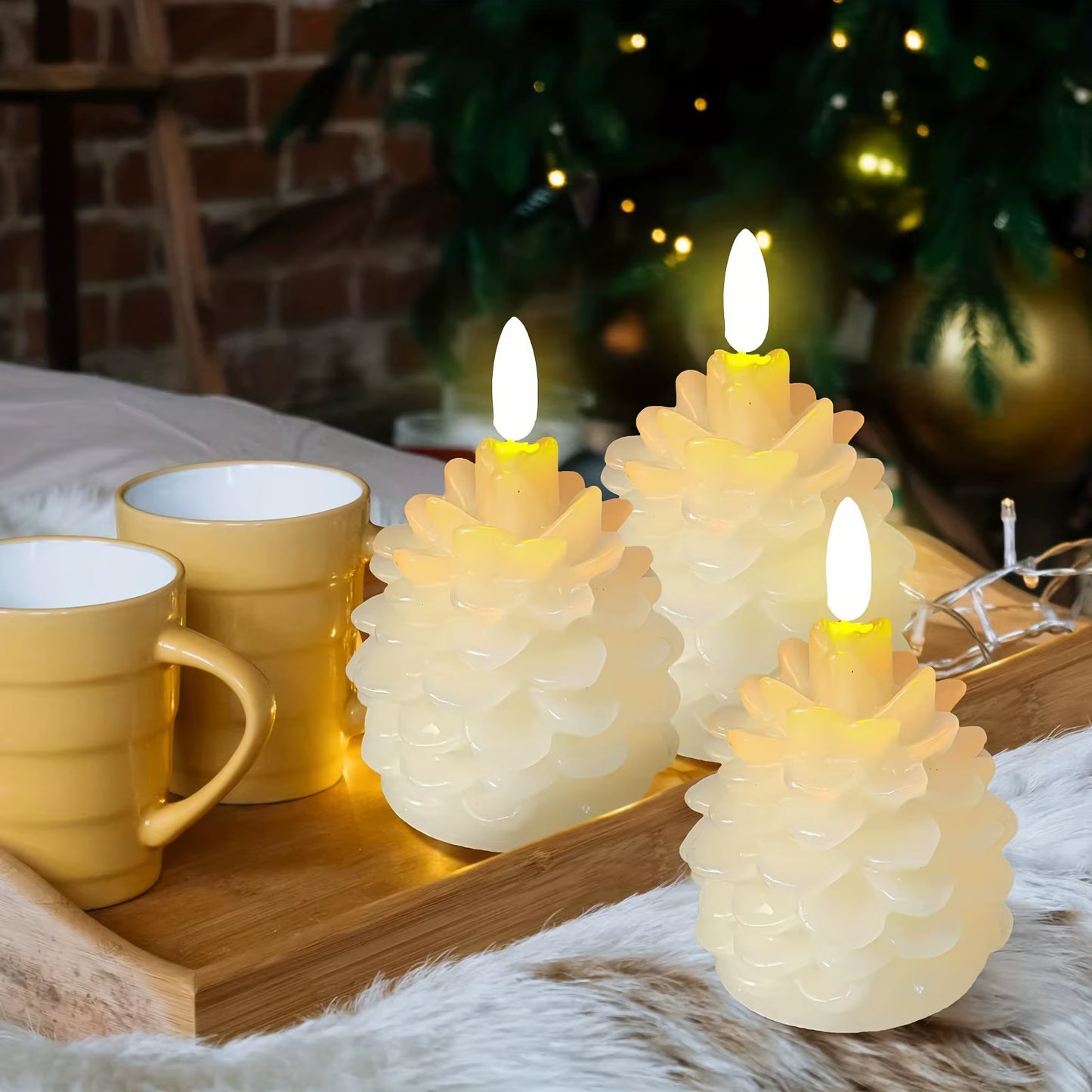 Electronic LED Pinecone Candle