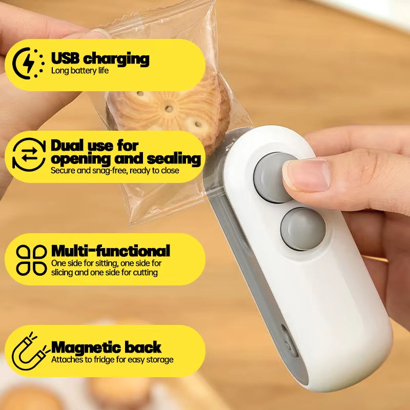 Rechargeable Mini Heat Sealer - Perfect for Food & Snacks 