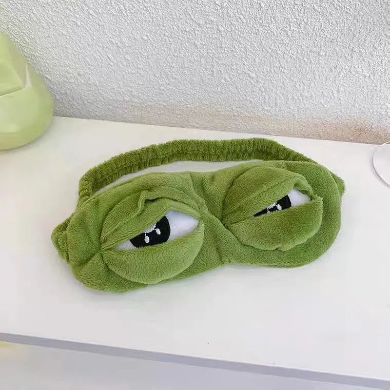 Sad Frog Sleep Mask Eyeshade Plush Eye Cover Travel Relax Gift Blindfold Cute Patches Cartoon Sleeping Mask for Kid Adult